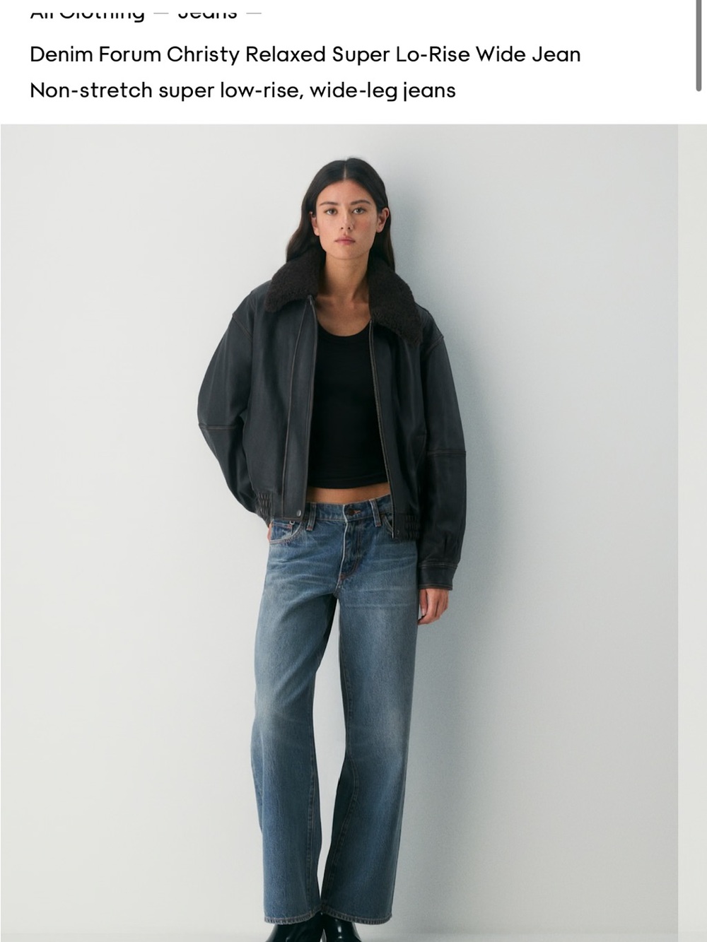 Denim Forum Mid-Blue Wide-Leg Jeans